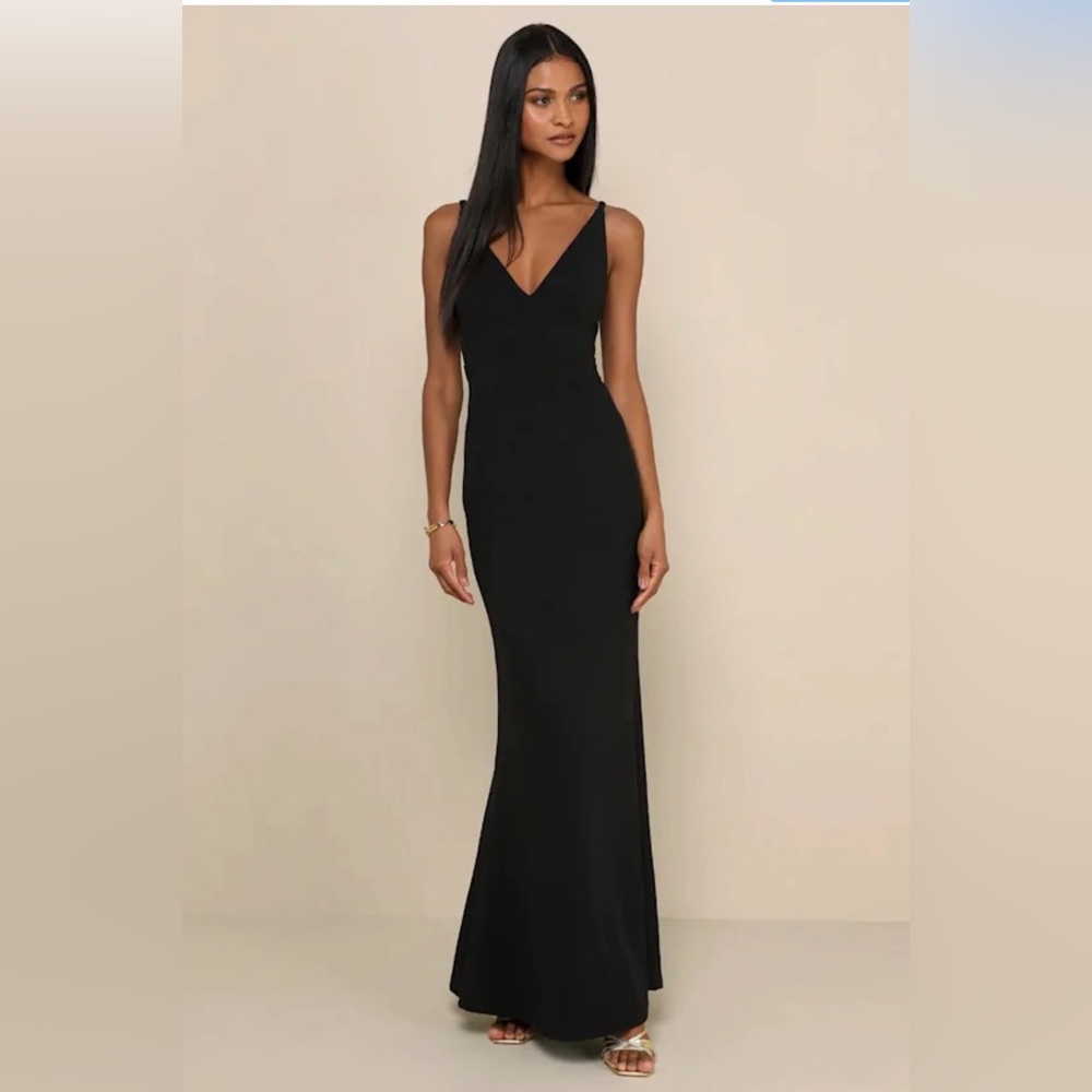 Lulus Melora Black Sleeveless Maxi Dress Elegant Black Evening Gown size XS